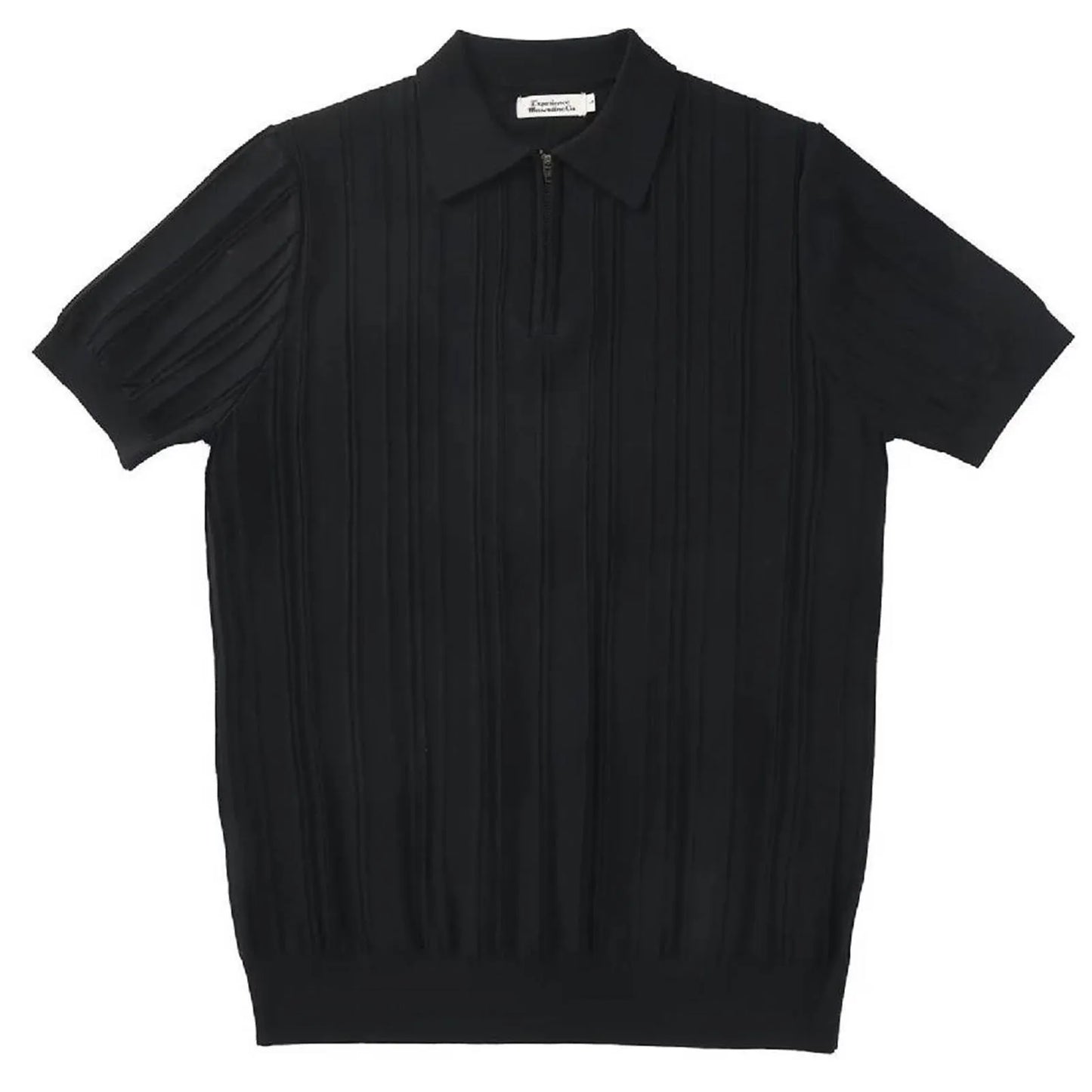 Short Sleeve Striped Zip T-Shirt
